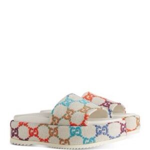 Gucci Colorful Logo Slide Sandals
